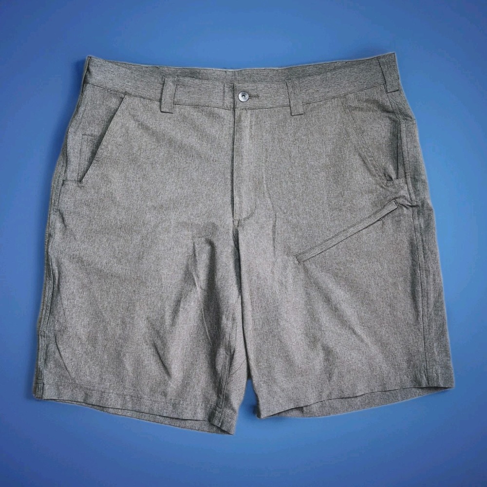 Duluth Flex Breezeshooter Shorts Mens 40 Beige 11" Inseam Stretch Hiking Fishing